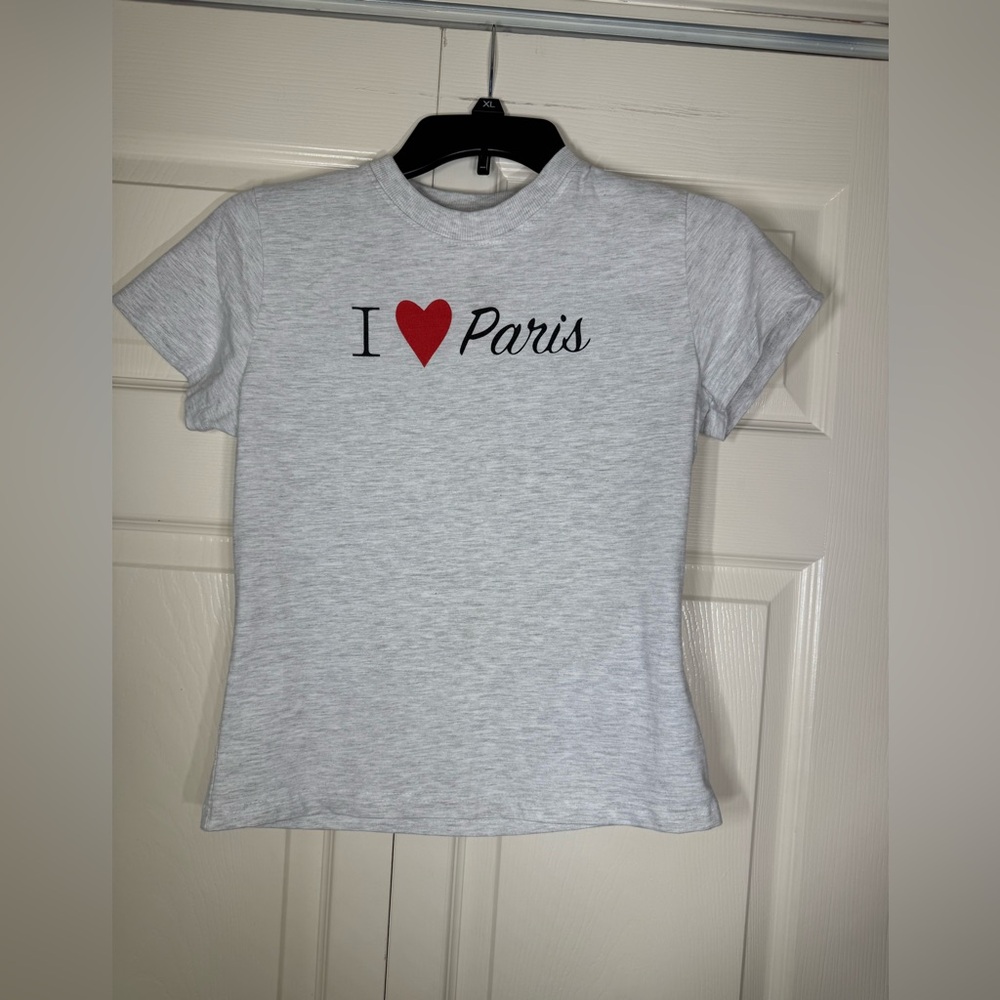 Daisy Street Womenโs I Love Paris Top Sizeโ Small